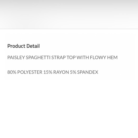 Paisley Spaghetti Strap Top w/ Flowy Hem - Picture 9 of 9